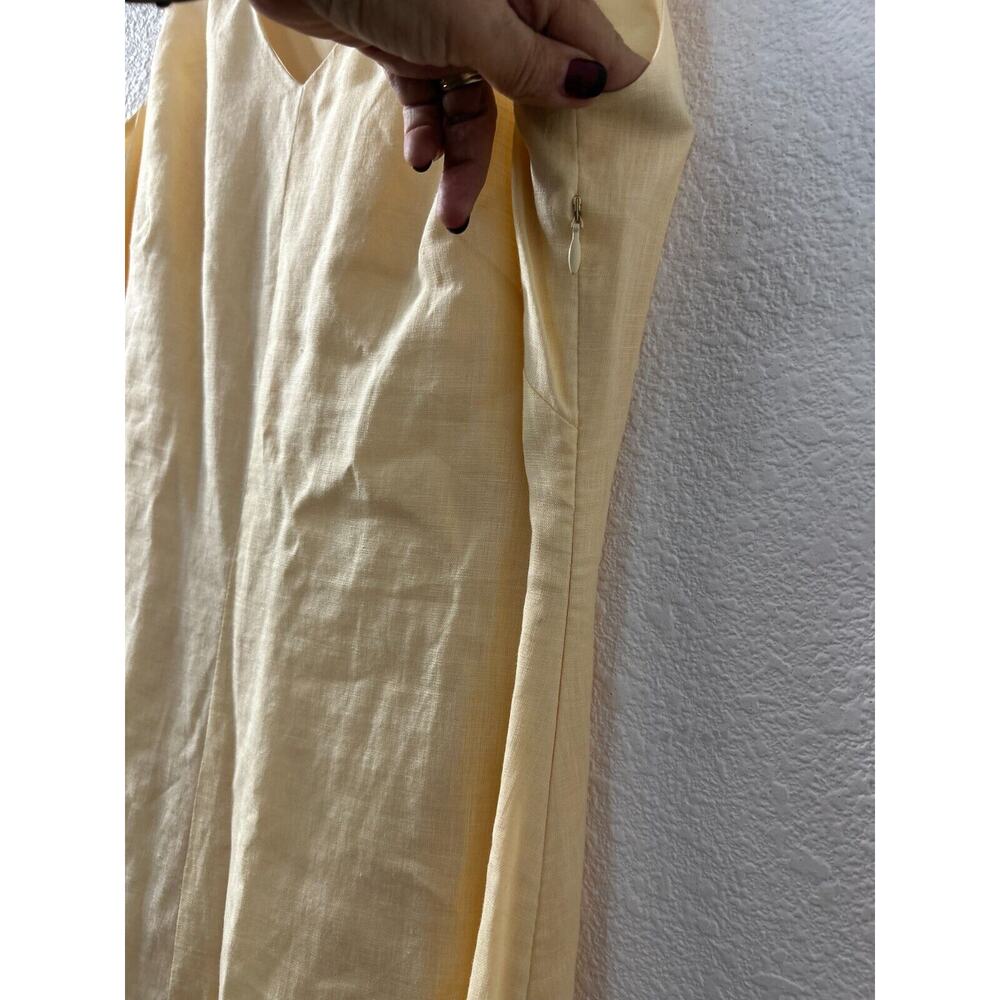 TALBOTS Petites IRISH LINEN Sheath Dress Size 2 Yellow Quite Luxury‎ Minamilist - Picture 4 of 11
